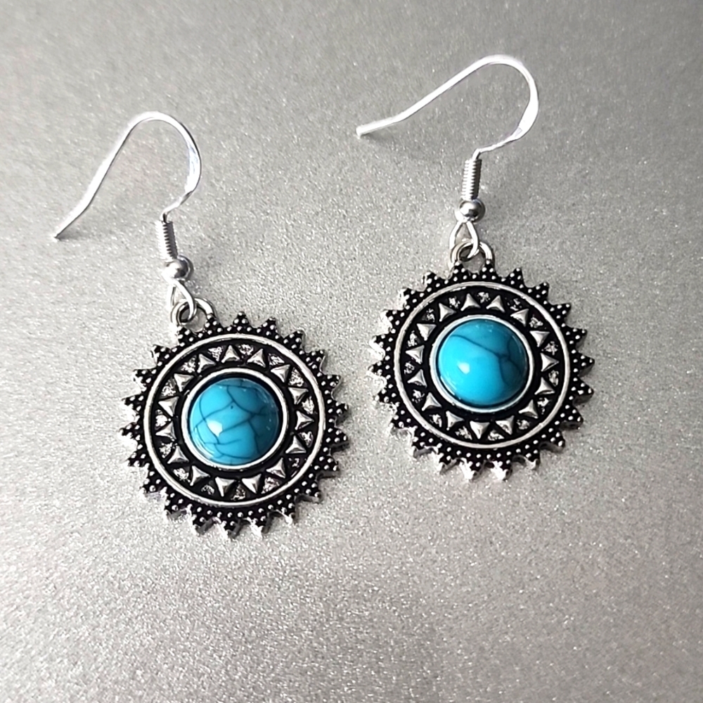 Bohemian Simulated Turquoise Earrings Dangle ⚡️